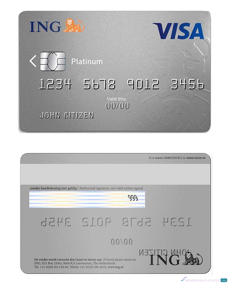 Download Netherlands ING bank visa card platinum Photoshop template